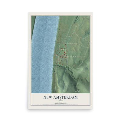 Map of New Amsterdam, Indiana, 12 x 18 inch unframed archival matte print