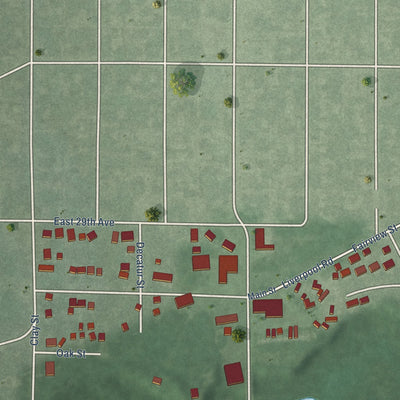 Second close-up of the map of New Chicago, Indiana print showing more streets and buildings