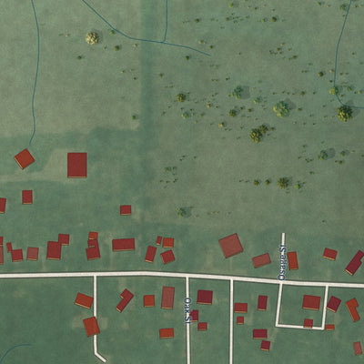 Second close-up of the map of New Richmond, Indiana print showing more streets and buildings