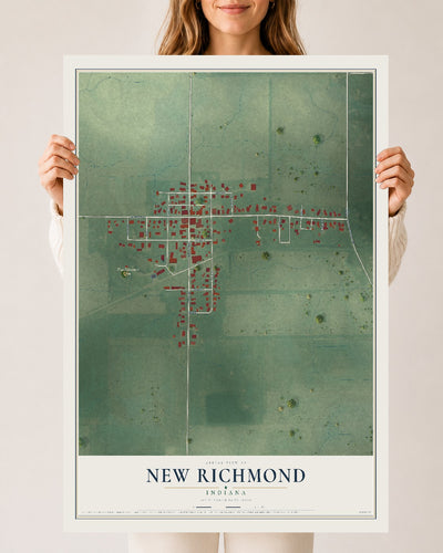 Map of New Richmond, Indiana, 24 x 36 inch unframed archival matte print