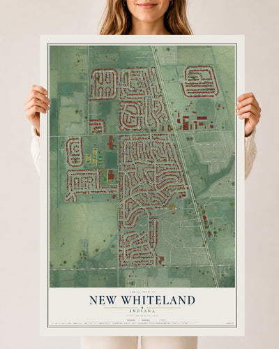 Map of New Whiteland, Indiana, 24 x 36 inch unframed archival matte print