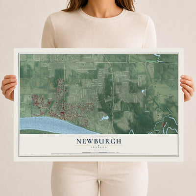 Map of Newburgh, Indiana, 12 x 18 inch unframed archival matte print
