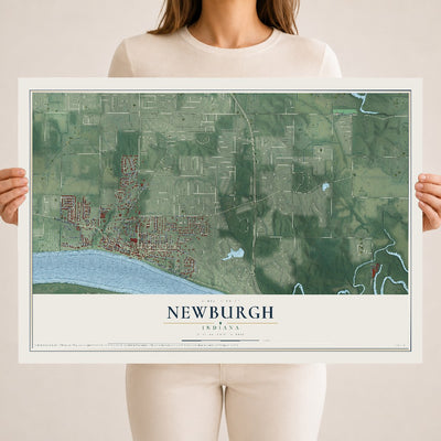 Map of Newburgh, Indiana, 18 x 24 inch unframed archival matte print