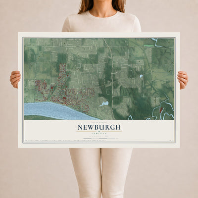 Map of Newburgh, Indiana, 24 x 36 inch unframed archival matte print