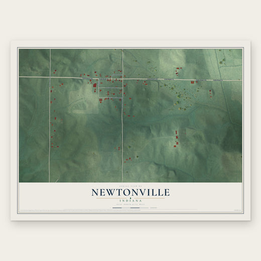 Newtonville, Indiana map print, the full design