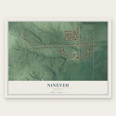 Nineveh, Indiana map print, the full design
