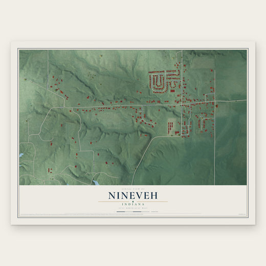 Nineveh, Indiana map print, the full design