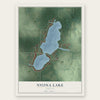 Nyona Lake, Indiana map print, the full design
