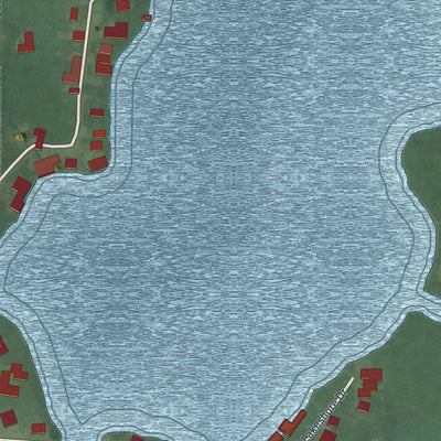Close-up of the map of Nyona Lake, Indiana print showing street and building detail