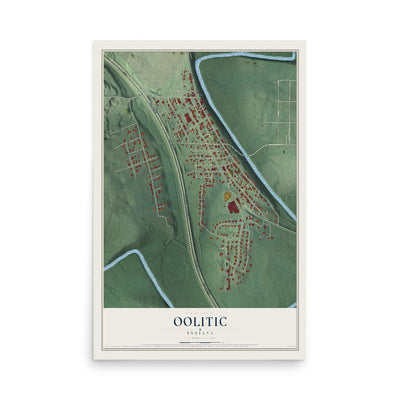 Map of Oolitic, Indiana, 12 x 18 inch unframed archival matte print