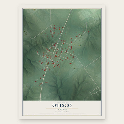 Otisco, Indiana map print, the full design