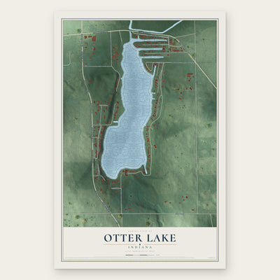 Otter Lake, Indiana map print, the full design