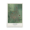 Map of Oxford, Indiana, 12 x 18 inch unframed archival matte print