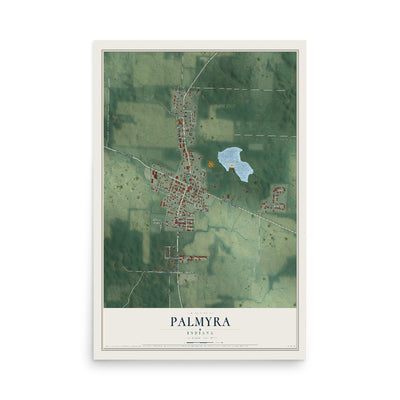Map of Palmyra, Indiana, 12 x 18 inch unframed archival matte print