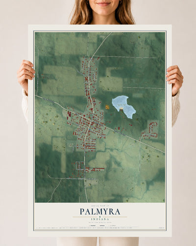 Map of Palmyra, Indiana, 24 x 36 inch unframed archival matte print