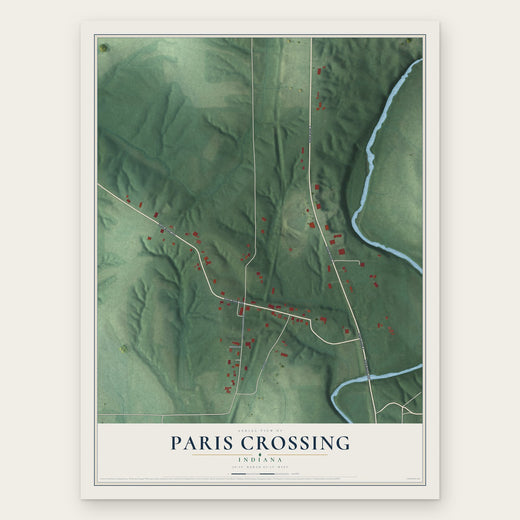 Paris Crossing, Indiana map print, the full design