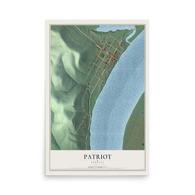 Map of Patriot, Indiana, 12 x 18 inch unframed archival matte print