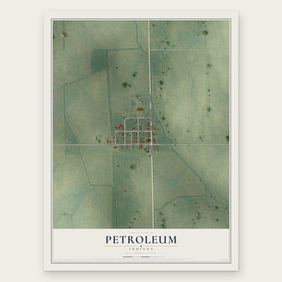 Petroleum, Indiana map print, the full design