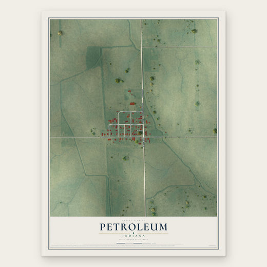 Petroleum, Indiana map print, the full design