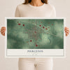 Map of Pierceton, Indiana, 12 x 18 inch unframed archival matte print