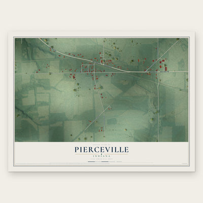 Pierceville, Indiana map print, the full design
