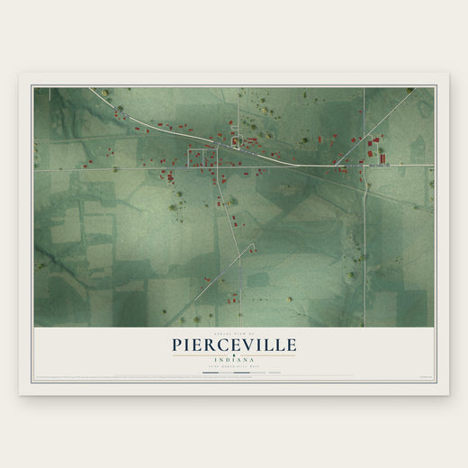 Pierceville, Indiana map print, the full design