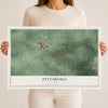 Map of Pittsboro, Indiana, 12 x 18 inch unframed archival matte print