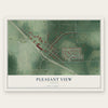 Pleasant View, Indiana map print, the full design
