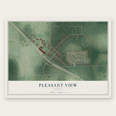 Pleasant View, Indiana map print, the full design