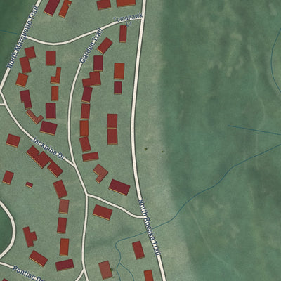 Second close-up of the map of Pottawattamie Park, Indiana print showing more streets and buildings