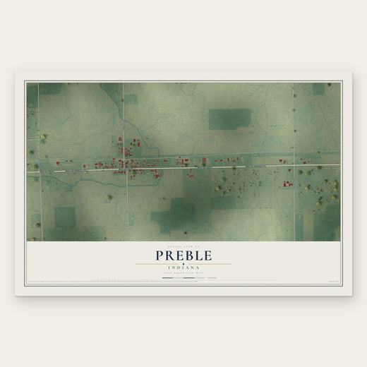 Preble, Indiana map print, the full design