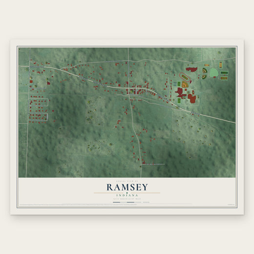 Ramsey, Indiana map print, the full design