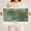 Map of Redkey, Indiana, 12 x 18 inch unframed archival matte print