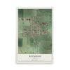Map of Reynolds, Indiana, 12 x 18 inch unframed archival matte print