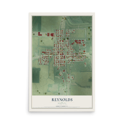 Map of Reynolds, Indiana, 12 x 18 inch unframed archival matte print
