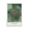 Map of Roachdale, Indiana, 12 x 18 inch unframed archival matte print