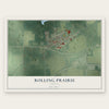 Rolling Prairie, Indiana map print, the full design
