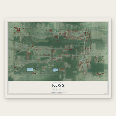 Ross, Indiana map print, the full design