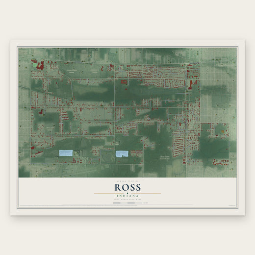 Ross, Indiana map print, the full design