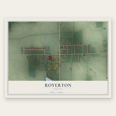 Royerton, Indiana map print, the full design