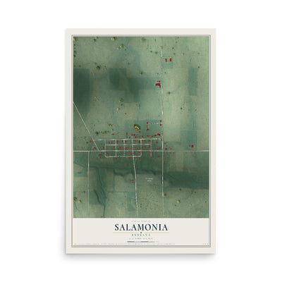 Map of Salamonia, Indiana, 12 x 18 inch unframed archival matte print
