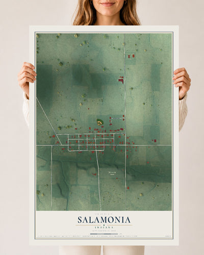 Map of Salamonia, Indiana, 24 x 36 inch unframed archival matte print