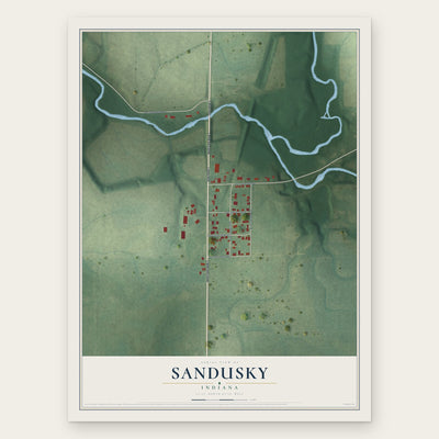 Sandusky, Indiana map print, the full design