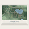 Saugany Lake, Indiana map print, the full design