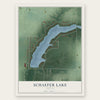 Schaefer Lake, Indiana map print, the full design