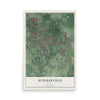 Map of Schererville, Indiana, 12 x 18 inch unframed archival matte print