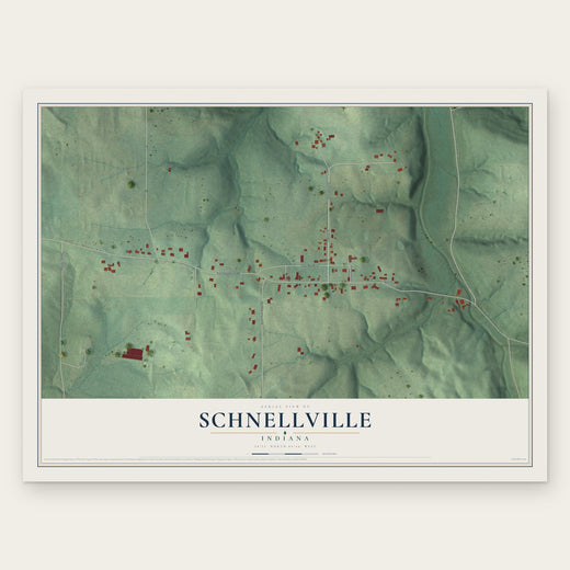 Schnellville, Indiana map print, the full design