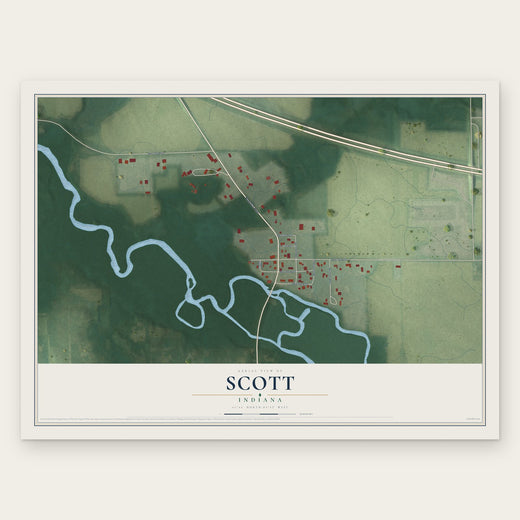 Scott, Indiana map print, the full design