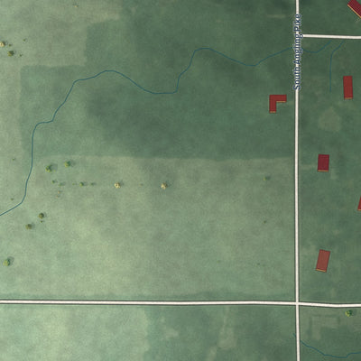 Second close-up of the map of Shamrock Lakes, Indiana print showing more streets and buildings