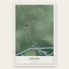 Shelby, Indiana map print, the full design